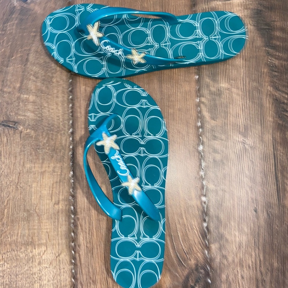 Coach flip flops with starfish